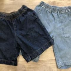 デニムショートパンツ（濃紺・薄青）のサムネイル
