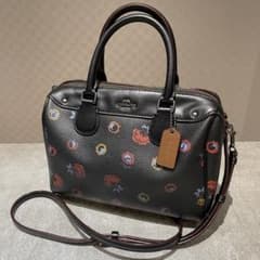 ★値下げ★コーチ F22220 2way ハンド ショルダー バッグ 黒 花柄のサムネイル