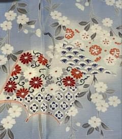 夏着物 絽 付け下げ バチ衿 正絹 花文 吉祥文様 冊子 イ7104 - メルカリ