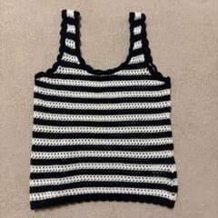 GAP ノースリーブ ニット ボーダー ブラック ホワイト XSのサムネイル