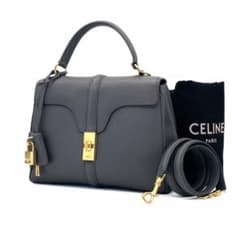【極美品】CELINE セリーヌ　セーズ　16 ショルダーバッグ グレー 極美品】CELINE セリーヌ セーズ 16 ショルダーバッグ グレー - メルカリ