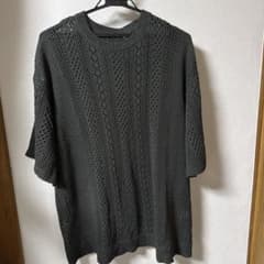 90年代 ダークグレー レース編み ニット 半袖 - メルカリ