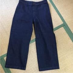 無印良品 オーガニックデニムワイドパンツ/ダークネイビー/Sのサムネイル