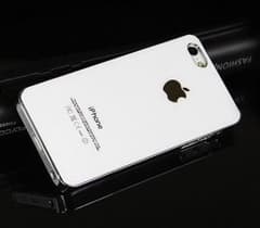 iPhone5/5S ケース 光沢強化ガラス 【ホワイト】 プレゼントにどうぞ！のサムネイル