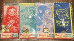 おさるのジョージ SEGAラッキーくじ　 ハンドタオル 4枚セットのサムネイル