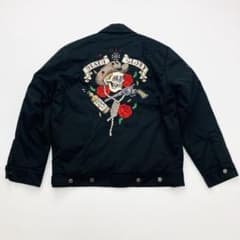 LUCKY 13 ワークジャケット ブルゾン バラ スカル 刺繍 中綿 M - メルカリ