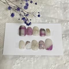ネイルチップ　推しネイル　乃木坂　紫のサムネイル
