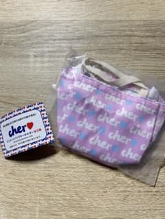 【未開封】cher ミニトートバッグ キーホルダー ピンクライトブルーのサムネイル