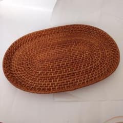 ラタン製 藤製 お盆 トレイ 楕円形 38cm ×24cm - メルカリ