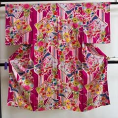 A*♡様 ■E4912■アンティーク■正絹錦紗■躑躅色　袷　着物■丈132.5 □E4912□アンティーク□正絹錦紗□躑躅色 袷 着物□丈132.5 裄62