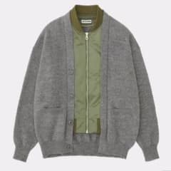 SOFTHYPHEN MA-1 MIX CARDIGAN ブラック 02 SOFTHYPHEN MA-1 MIX CARDIGAN グレー 03 - メルカリ