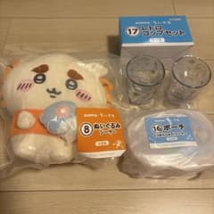 ちいかわ エニマイくじ　シーサーくりまんじゅうセット　ぬいぐるみ、コップ、ポーチのサムネイル