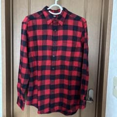 UNIQLO 赤黒チェック 長袖シャツ Mのサムネイル