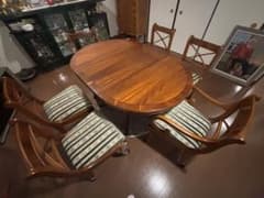 ダイニングテーブル 椅子6脚　セット 楕円形 木製　元町ダニエル購入 ダイニングテーブル 椅子6脚 セット 楕円形 木製 元町ダニエル購入