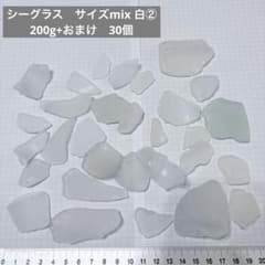 シーグラス　サイズmix 白② 200g+おまけ　30個のサムネイル