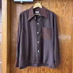 40s-50s vintage レーヨン ドット柄オープンカラーシャツ - メルカリ