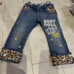BABY DOLL デニムパンツ ヒョウ柄　90のサムネイル