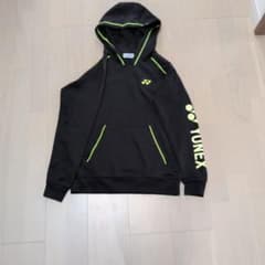 YONEX フード付きウォームアップウェア Sサイズ 黒/緑 - メルカリ