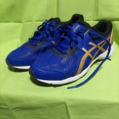 asics LAZERBEAM RE 25.0 ブルー/ゴールド　極美品のサムネイル