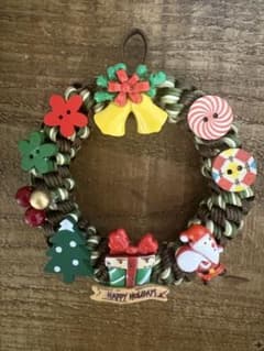ミニクリスマスリース　オーナメント　ハンドメイドのサムネイル