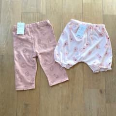 新品タグ付き　レギンス&カボチャパンツ　ブルマ　うさぎ　90のサムネイル