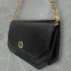 極美品✨クリスチャンディオール ショルダー シボ革 チェーン ゴールド 