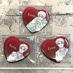 進撃の巨人 WIT STUDIO エレン ハート型 缶バッジ 3個セット - メルカリ