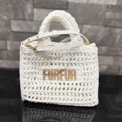 FURFUR 라피아 로고 토트 백 MIX
