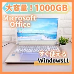 大容量1000GB✨すぐに使える✨写真や動画の保存に✨東芝ノートパソコン✨25 大容量！1000GB✨MSオフィス メモリ8GB カメラ ノートパソコン 東芝
