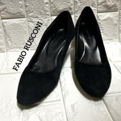 FABIO RUSCONI ブラックハイヒール スエード 23.0 黒 パンプス - メルカリ