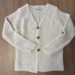 ZARA ローゲージニットカーディガン ホワイト
