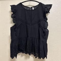 ZARA trf collection ノースリーブ コットンレースブラウスのサムネイル