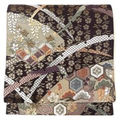 V1368 ○高級 正絹 唐織 六通 袋帯 七宝 - メルカリ