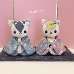 猫ちゃんの雛人形 ⚮̈﻿ ハンドメイド ミナペルホネン リバティ