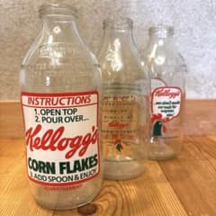 1986-89年　ケロッグシリアル　イギリス　牛乳瓶　3本セット　アメトイ 1986-89年 ケロッグシリアル イギリス 牛乳瓶 3本セット アメトイ