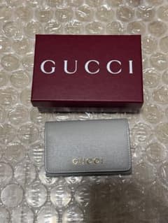 GUCCI グレー レザー 名刺入れ 箱付きのサムネイル