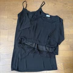 AULI ノースリーブワンピース レースレイヤードトップスセットのサムネイル