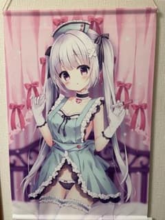 桃稚ちあ　B2タペ　希少品　ナースちゃんミントグリーン　直筆サイン入りチェキ付き 桃稚ちあ B2タペストリー 希少品 ナースちゃんミントグリーン - メルカリ