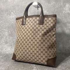 GUCCI グッチ トートバッグ GGキャンバス A4 レザー ブラウン - メルカリ