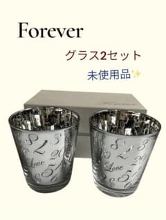Forever プラチナ ペアグラス 2個セット 箱付き 未使用品 シルバー調のサムネイル