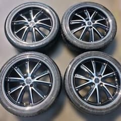 値下げしました。17×6.5J中古アルミホイール4本セット205/40/17タイヤ付(オマケ程度) 205/45R17 4穴 6.5J ホイール タイヤ 4本セット 送料込み - メルカリ