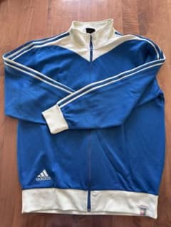 adidas レトロジャージ上下 青/クリーム - メルカリ