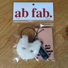 한국 잡화 ab fab. mini 키링 화이트 고양이 화이트 민트