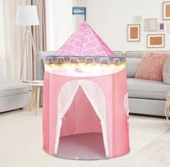 キッズテント プリンセスの城 こども用 室内 LEDライト 折りたたみ 窓付きのサムネイル