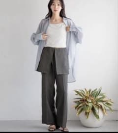 LOWRYSFARM レイヤードフウスカパン ストレートパンツ グレー