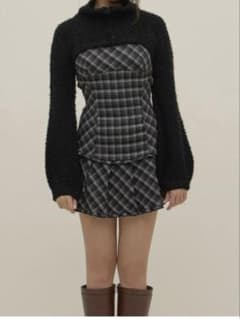 andmary Lulu check set mini dress black - メルカリ
