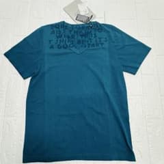 新品タグ付 マルタンマルジェラ エイズTシャツ Vネック S 青緑 希少