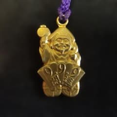 大黒様。七福神。K18。18金。ストラップ。松本微章。約4g。招福開運。中古。 大黒様。七福神。K18。18金。ストラップ。松本微章。約4g。招福開運