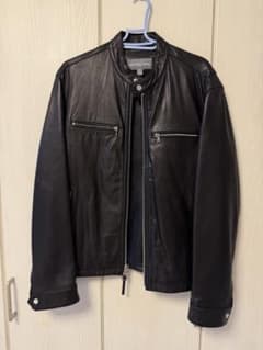MICHAEL KORS ブラックレザーシングルライダースジャケット S - メルカリ