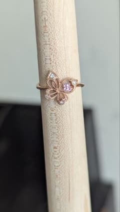 K10 ピンクゴールド 蝶 ダイヤモンド 天然石 5号 - メルカリ